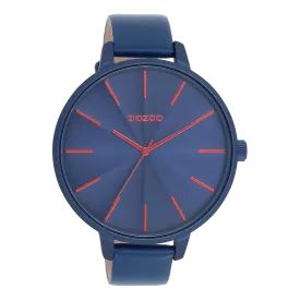 Blue OOZOO watch with blue leather strap - C11252