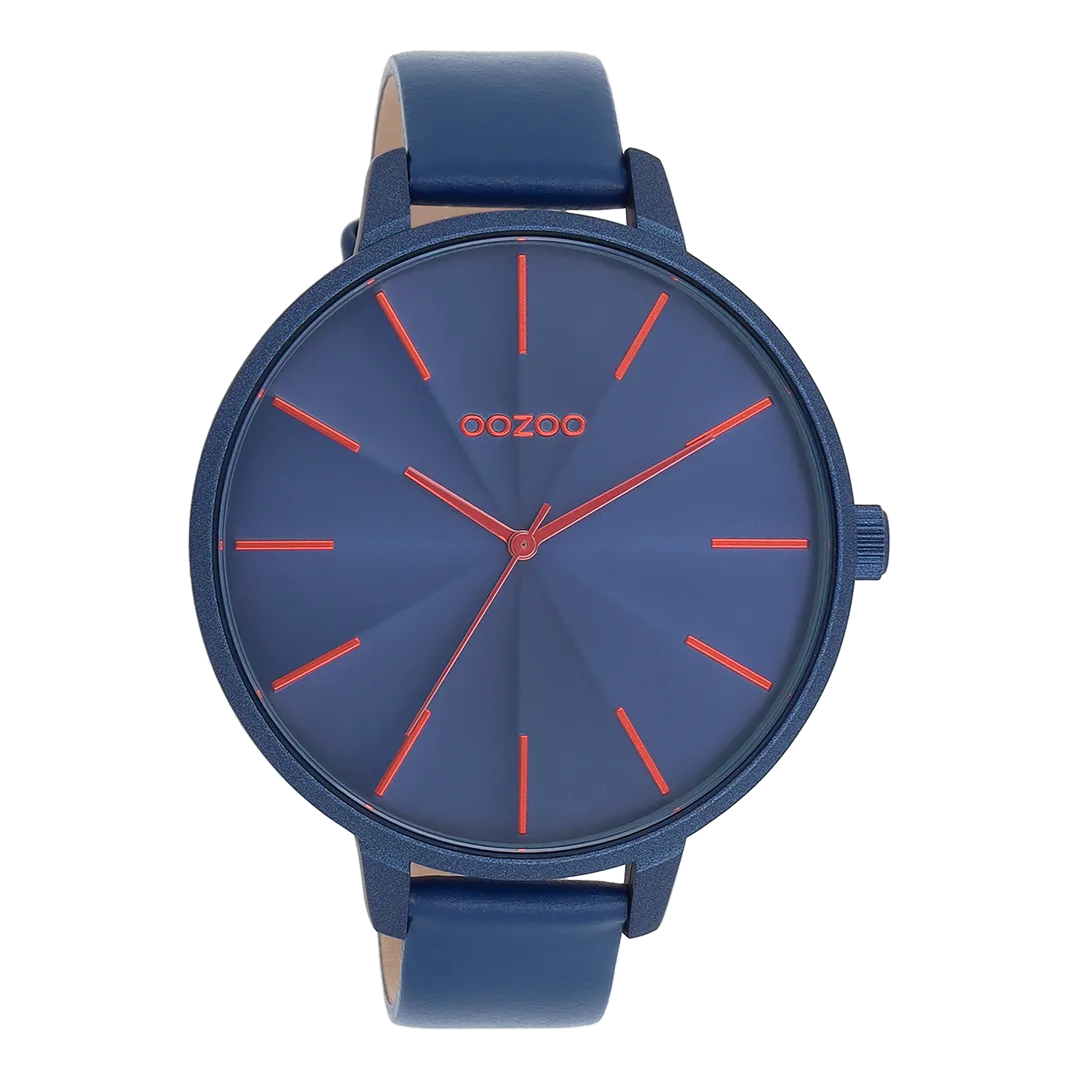 Blue OOZOO watch with blue leather strap - C11252