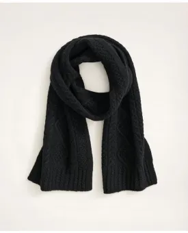 Brooks Brothers Men's Aran Cable Knit Scarf Black