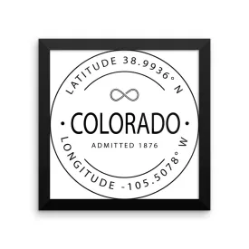 Colorado - Framed Print - Latitude & Longitude