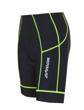 Damen Fahrradhose Kurz Pro Schwarz Neon