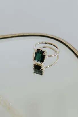 Dark Green Tourmaline Ring - 14k Yellow Gold