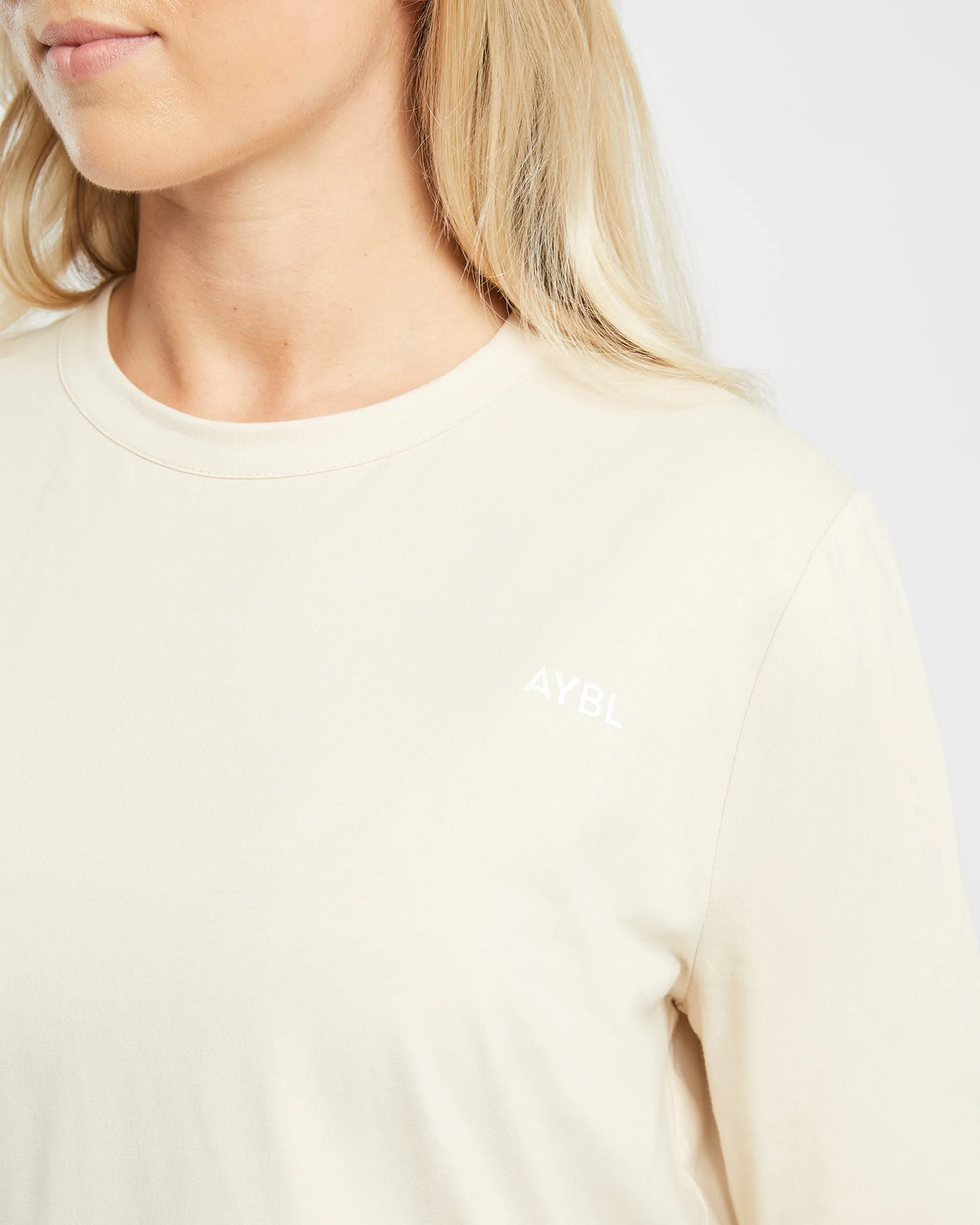 Everyday Relaxed Long Sleeve T Shirt - Cream