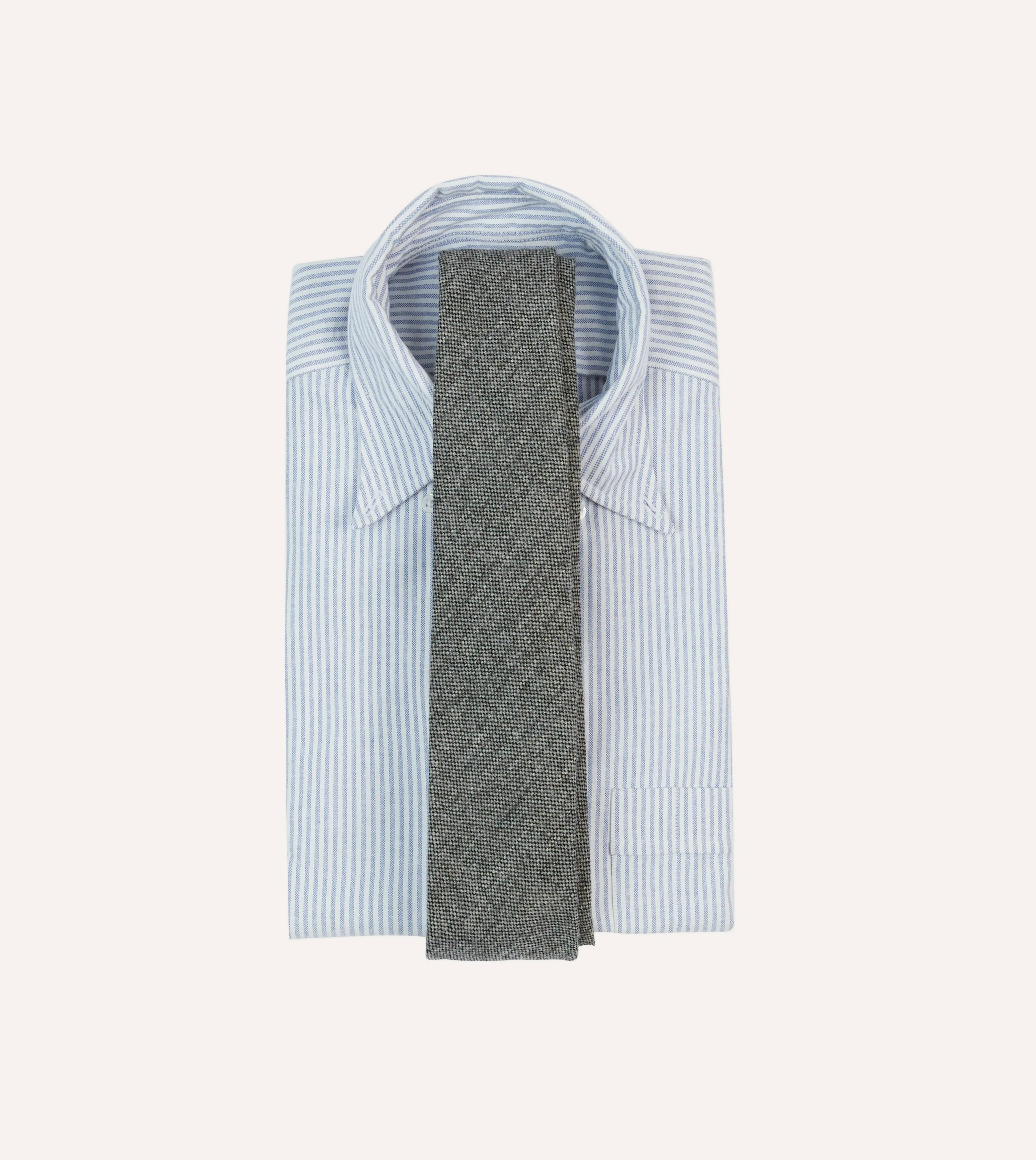 Grey Shetland Wool Tipped Tie