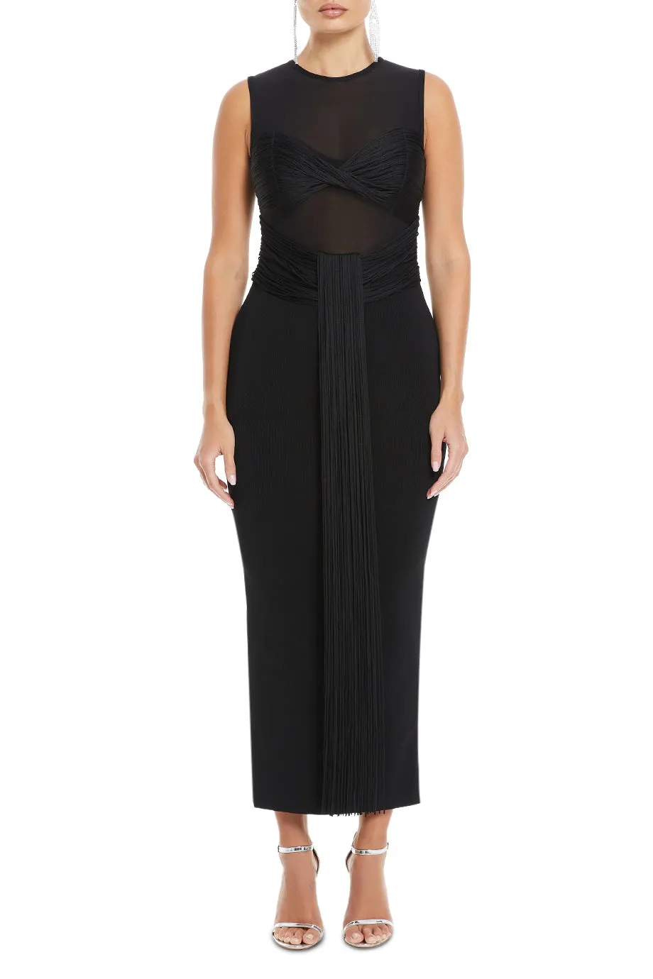 Nina Paneled Fringe Maxi Dress