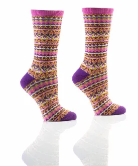 "Purple/Pink Softies" Crew Socks by YO Sox - Medium