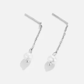 Silver Maria Pearl Drop Earrings