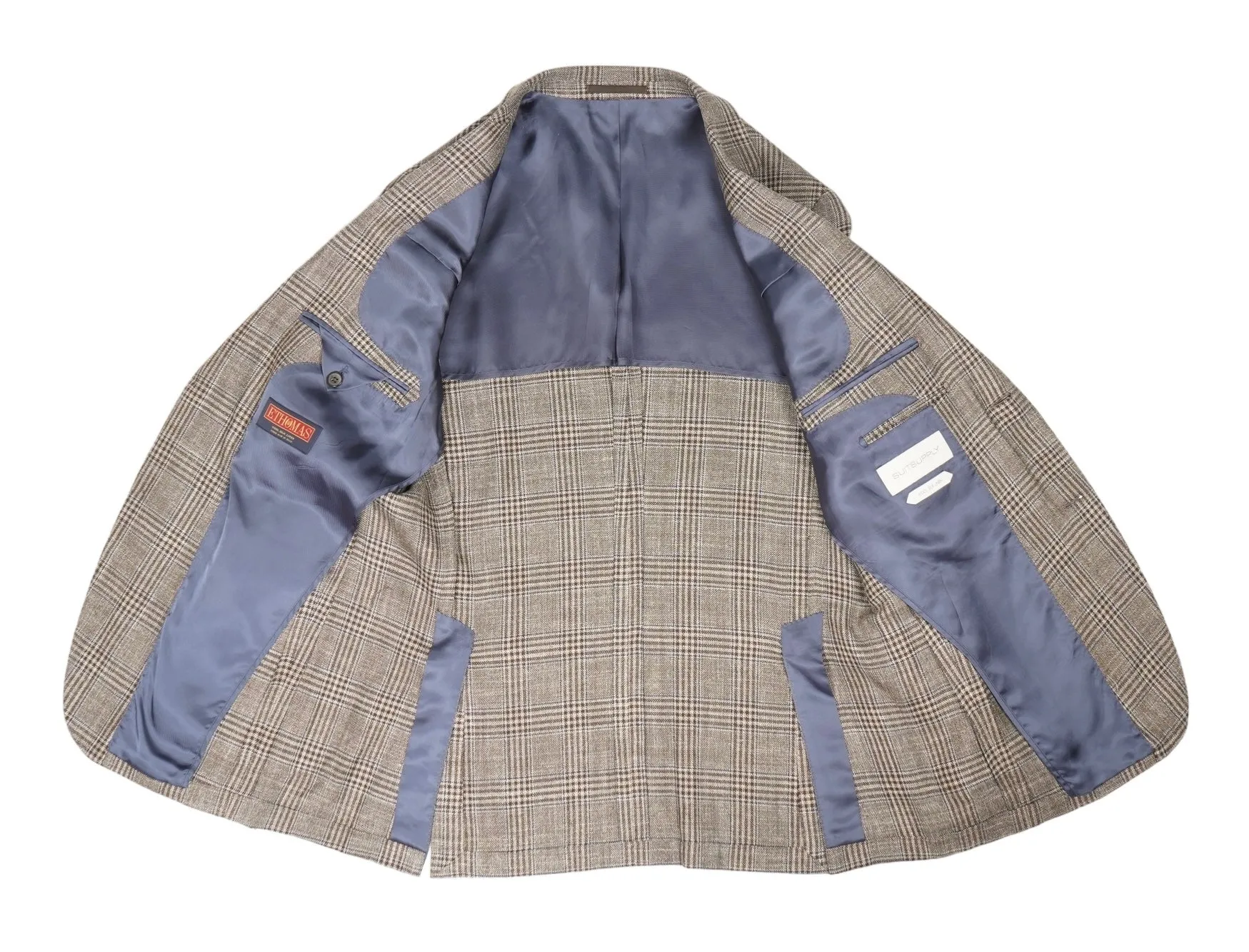 Suitsupply - Brown Checked Wool/Silk/Linen Sports Jacket 50