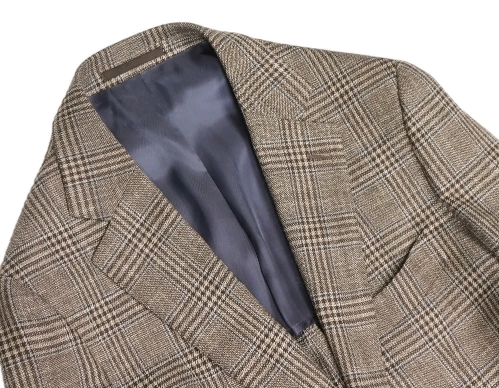 Suitsupply - Brown Checked Wool/Silk/Linen Sports Jacket 50