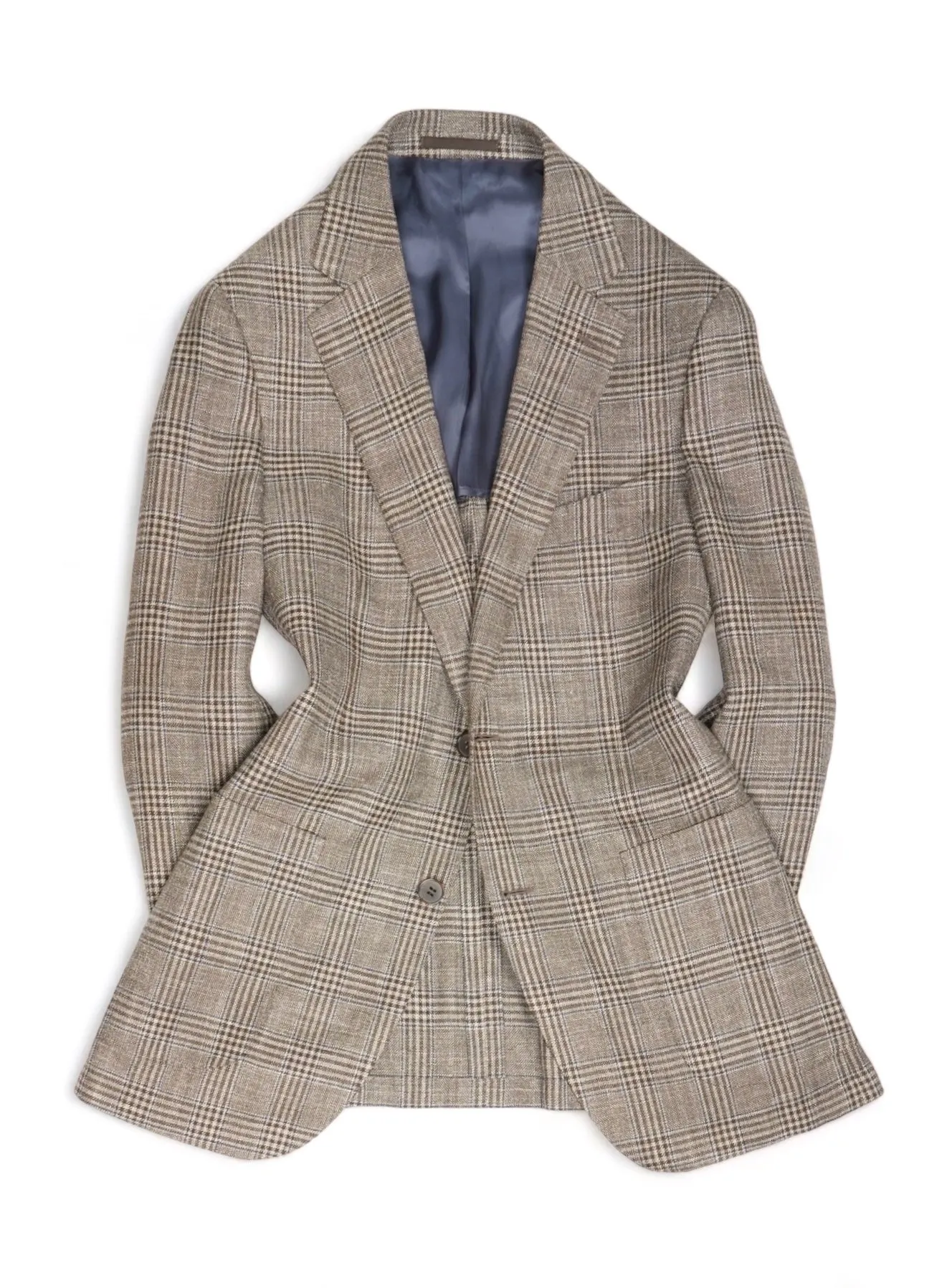 Suitsupply - Brown Checked Wool/Silk/Linen Sports Jacket 50