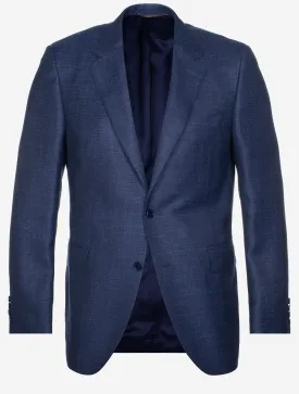 Wool Silk Linen Jacket Navy